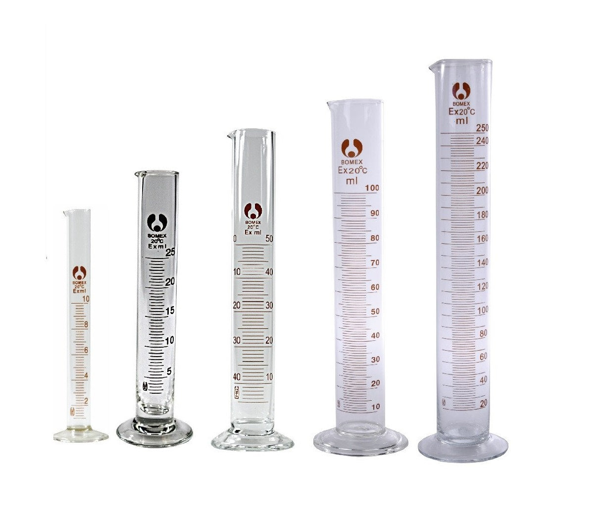 Glass Measuring Cylinder Sets Boro 3.3 Laboratory Glassware Borosilicate Fast PP