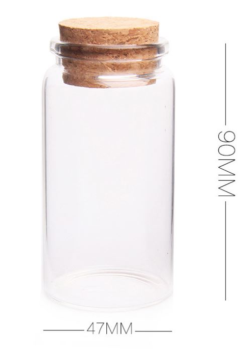 Clear Glass Bottles with Cork Stoppers Mini Small Jars Vials Wedding Message Jar