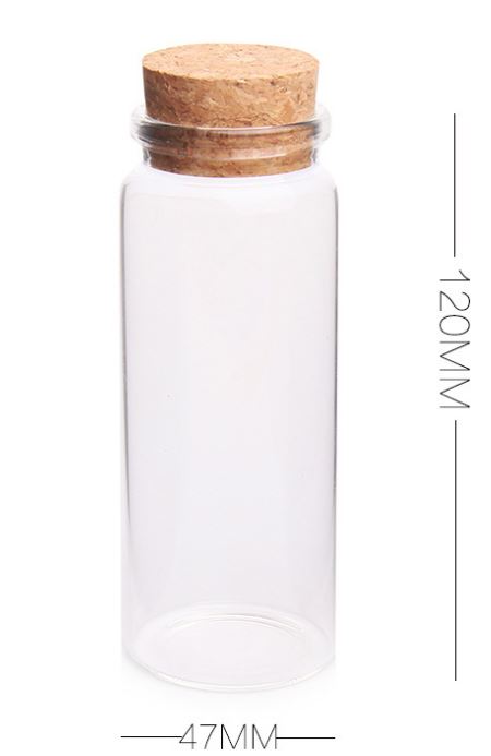 Clear Glass Bottles with Cork Stoppers Mini Small Jars Vials Wedding Message Jar