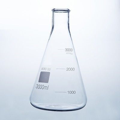 Boro 3.3 lab glass flask 3000ml transparent