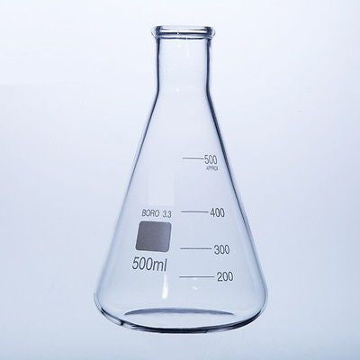Boro 3.3 lab glass flask 500ml transparent
