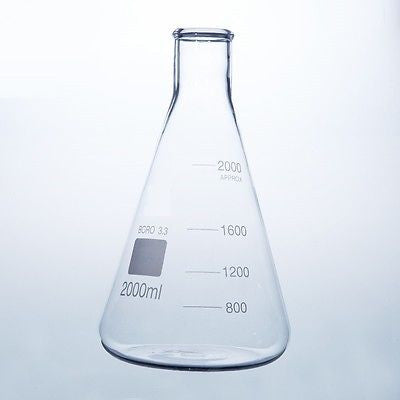 Boro 3.3 lab glass flask 2000ml transparent