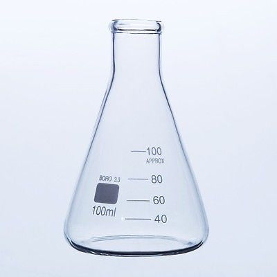 Boro 3.3 lab glass flask 100ml transparent