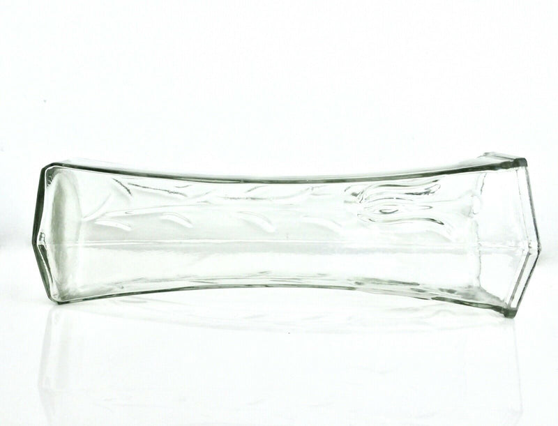 Rocwing Clear Glass Hexagon Vase 30cm High with Prominent Flowers and Plants
