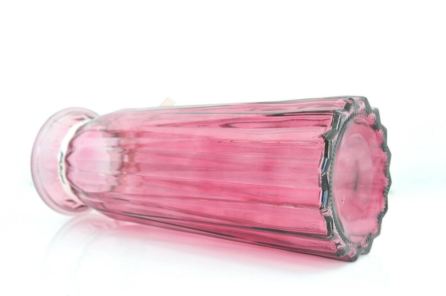 Rocwing 30cm (11.8") High Multicolor Ribbed Glass Vase 9 Color