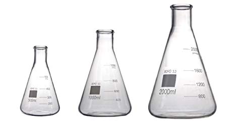 Borosilicate Glass Conical Flask Erlenmeyer Graduated Boro 3.3 Lab Glassware