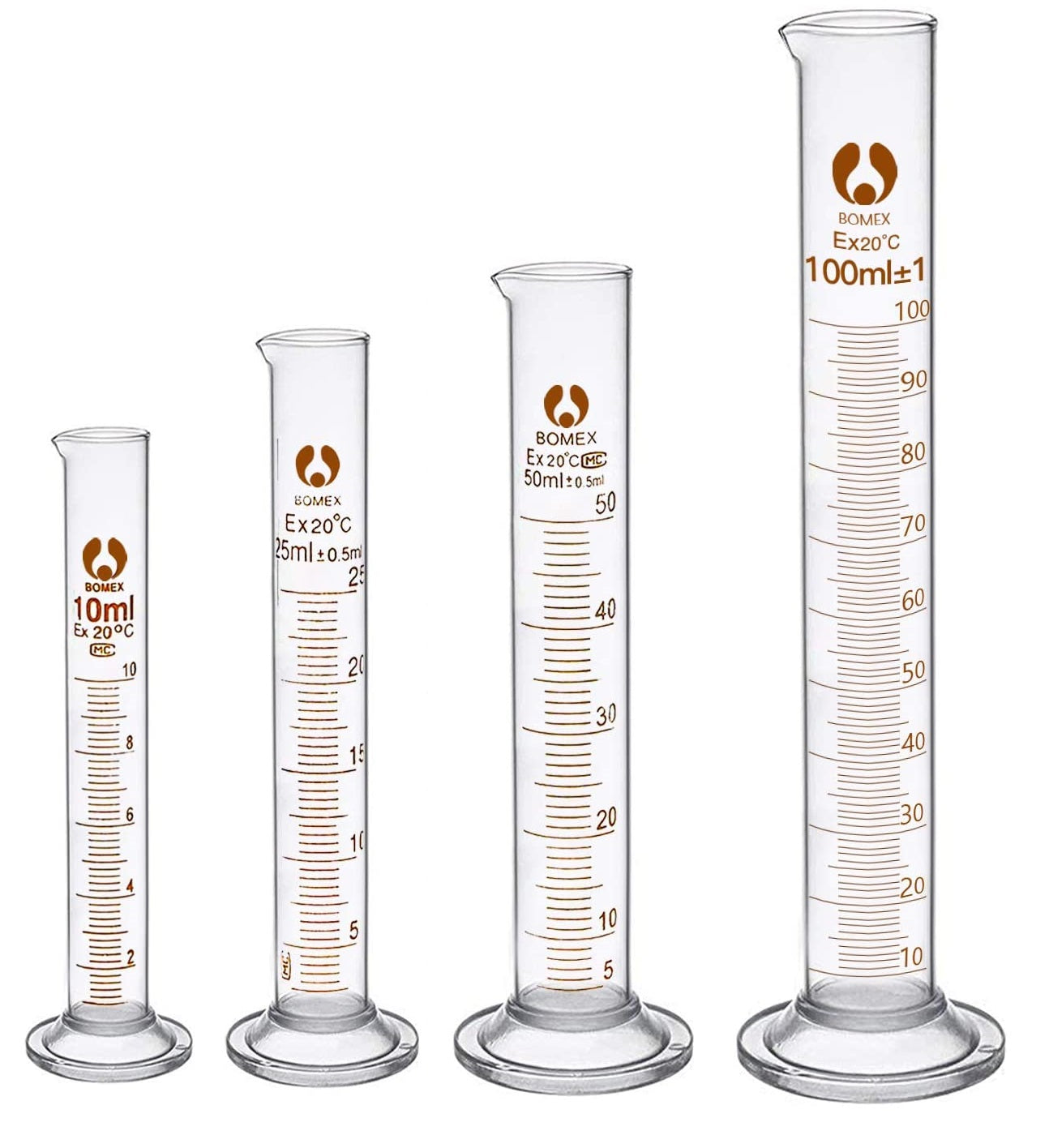Glass Measuring Cylinder Sets Boro 3.3 Laboratory Glassware Borosilicate Fast PP