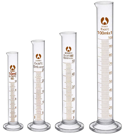 Glass Measuring Cylinder Sets Boro 3.3 Laboratory Glassware Borosilicate Fast PP