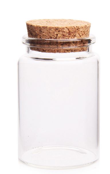 Clear Glass Bottles with Cork Stoppers Mini Small Jars Vials Wedding Message Jar