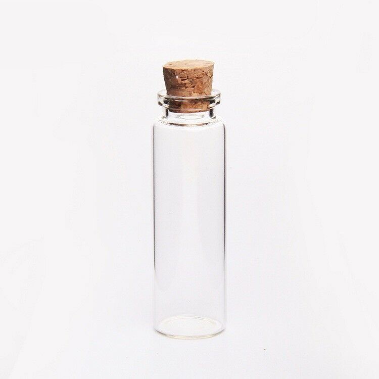 Clear Glass Bottles with Cork Stoppers Mini Small Jars Vials Wedding Message Jar