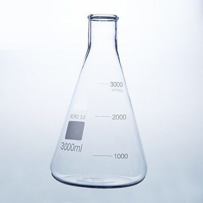 Boro 3.3 lab glass flask 3000ml transparent 