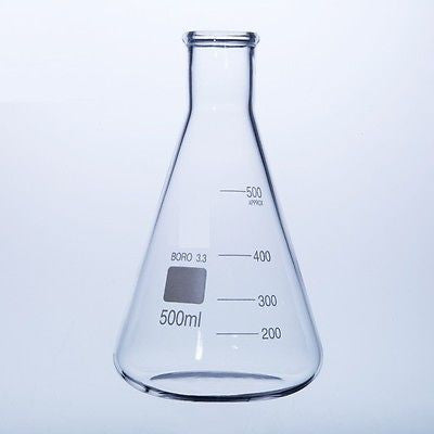 Boro 3.3 lab glass flask 500ml transparent 