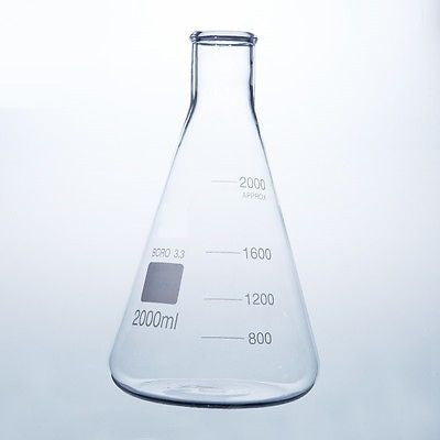 Boro 3.3 lab glass flask 2000ml transparent 