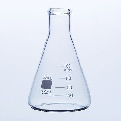 Boro 3.3 lab glass flask 100ml transparent 