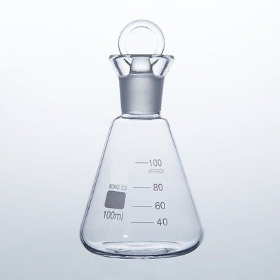 Borosilicate Conical Flask  Grounded Glass Stopper Sets Boro 3.3 Lab Glassware