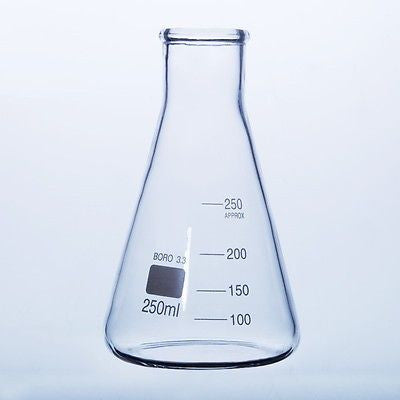 Boro 3.3 lab glass flask 250ml transparent 
