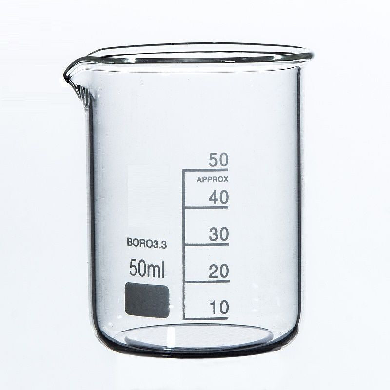 Heat and Thermal Shock Resistant 50ml glass beaker