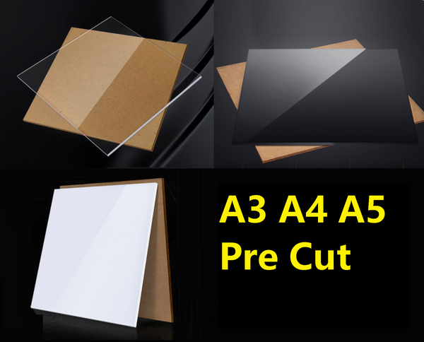 Black / Clear / White Acrylic Sheet Plastic Panel Perspex A5 A4 A3   2mm - 10mm