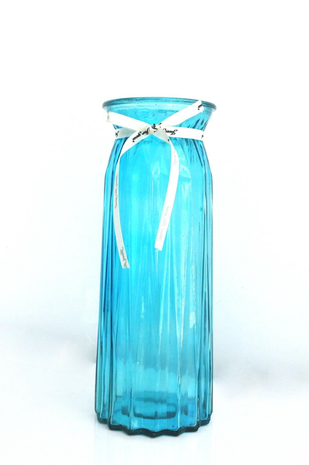 Rocwing 30cm (11.8") High Multicolor Ribbed Glass Vase 9 Color