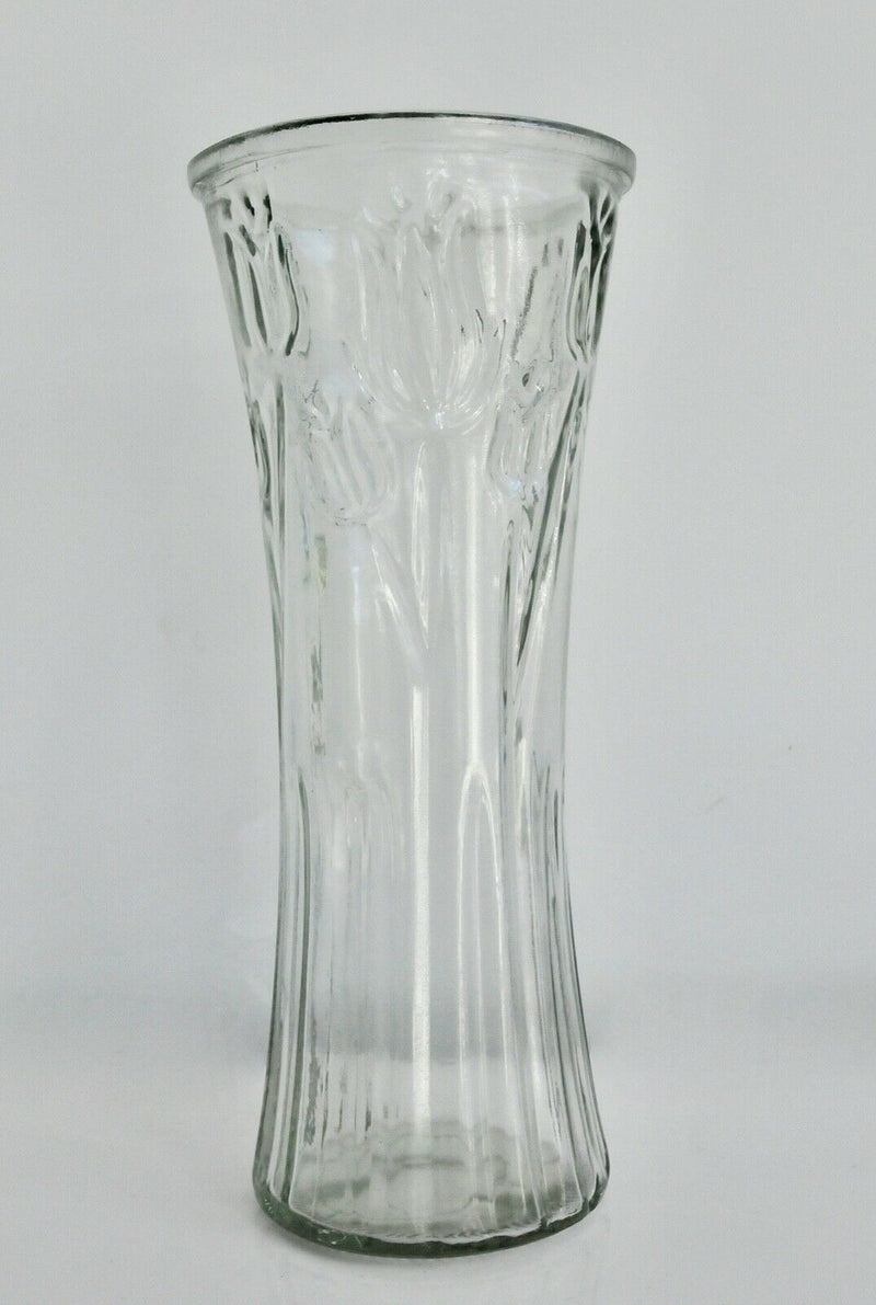 Rocwing Clear Glass Round Vase 30cm High with Prominent Flowers and Plants