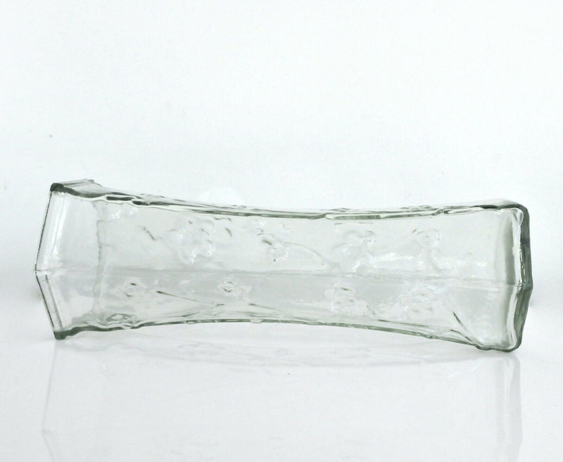 Rocwing Clear Glass Hexagon Vase 30cm High with Prominent Flowers and Plants