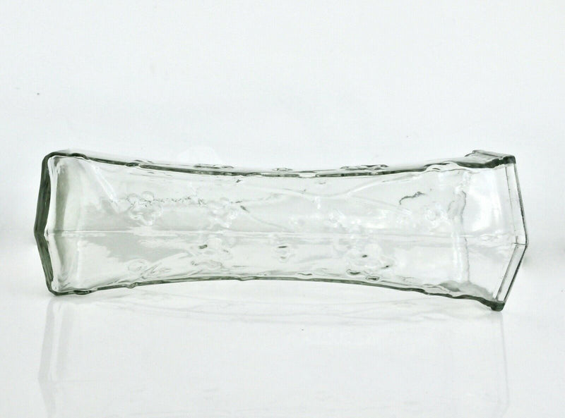 Rocwing Clear Glass Hexagon Vase 30cm High with Prominent Flowers and Plants